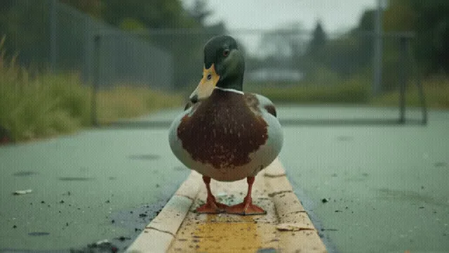 An inquisitive duck